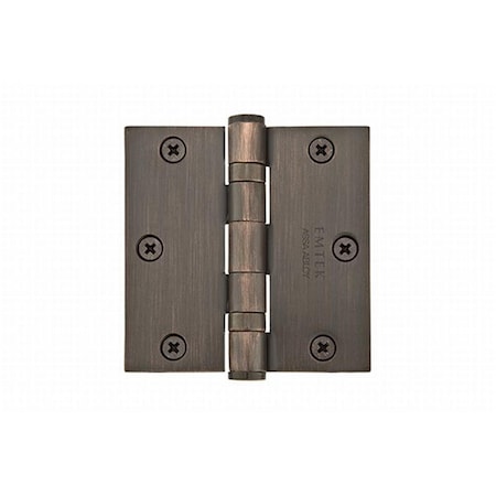 Patioplus 3.5 x 3.5 in. Square Solid Brass Heavy Duty Ball Bearing Hinges, Oil Rubbed Bronze, Set of 2 PA1647298
